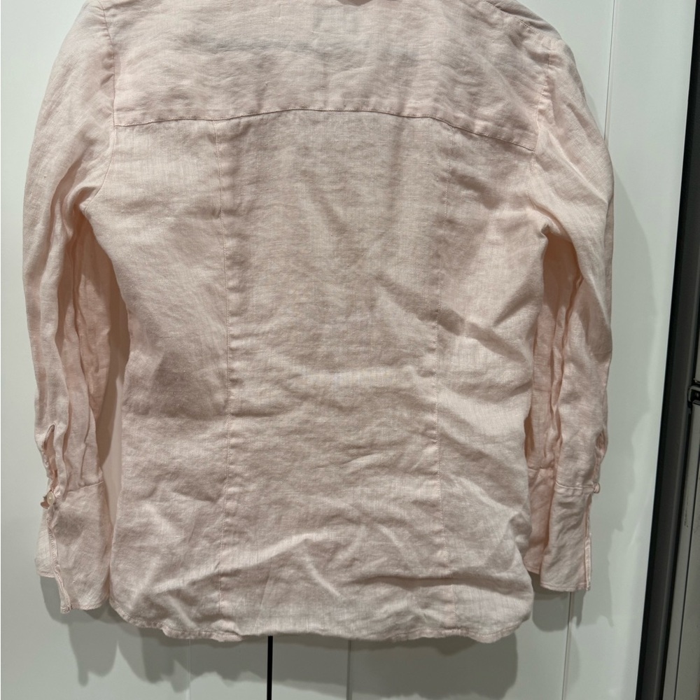 LOFT Pink Linen Button Down Shirt - Picture 5 of 5